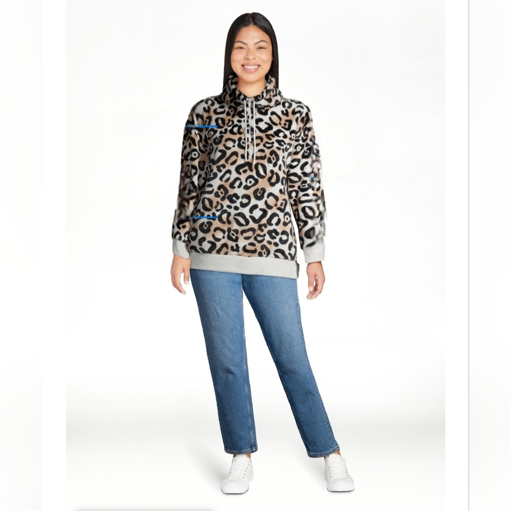 Secret Treasures Women's Leopard Teddy Jacket